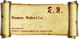 Remes Mabella névjegykártya
